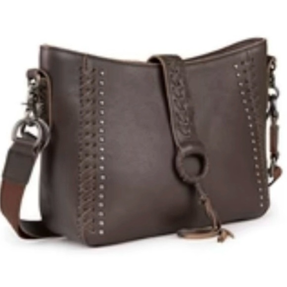 Montana West Soft Leather Brown Western Style/Boho style Satchel/crossbody - Picture 3 of 6